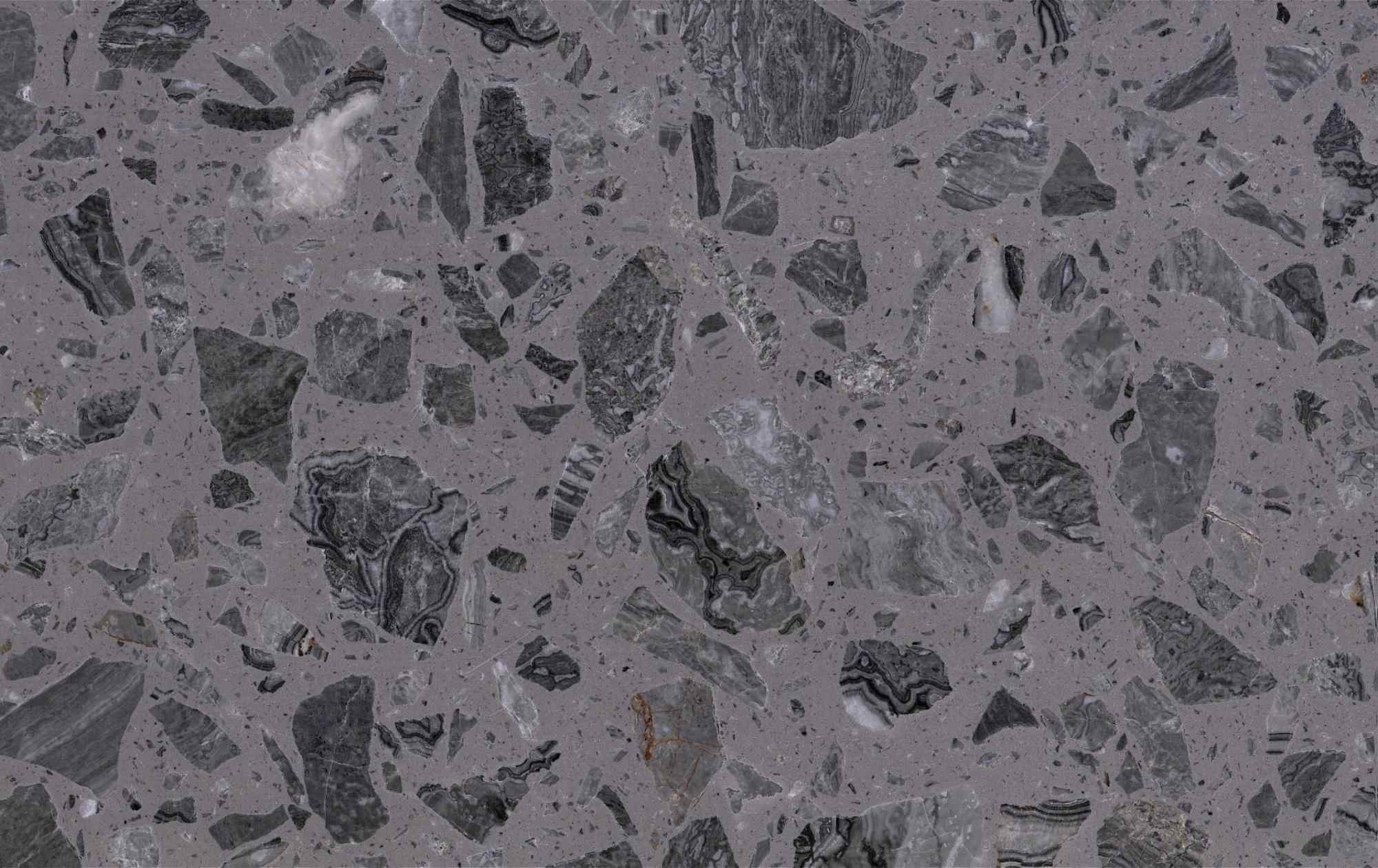 gracefull intertwining luxurious grey artificial marble design