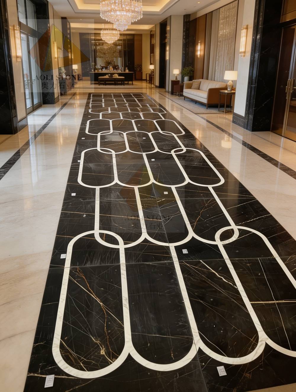 Hotel Corridor Marble Inlay