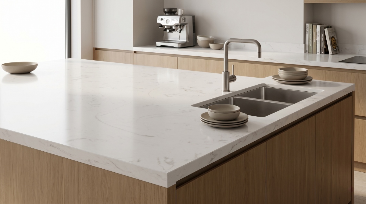 alpine-white-artificial-marble-reception-counter Reception counter using white artificial marble surface