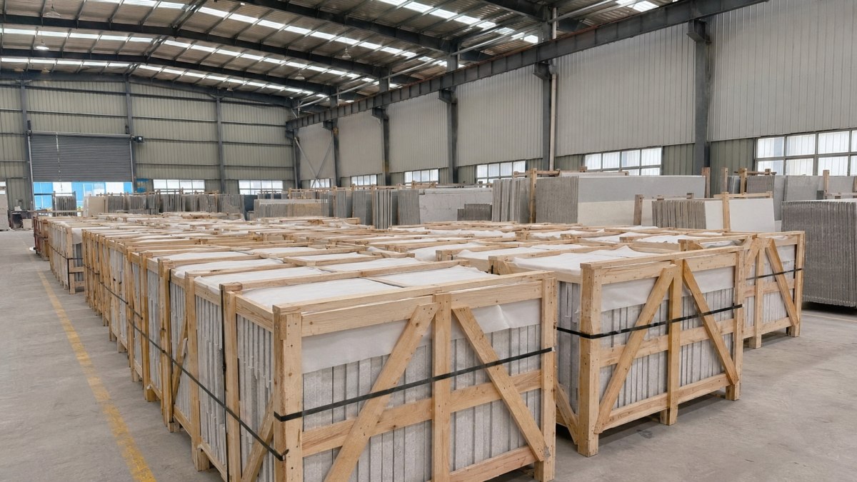 stone-export-packing-project-supply-hero Export-ready stone materials packed in wooden crates for international project supply