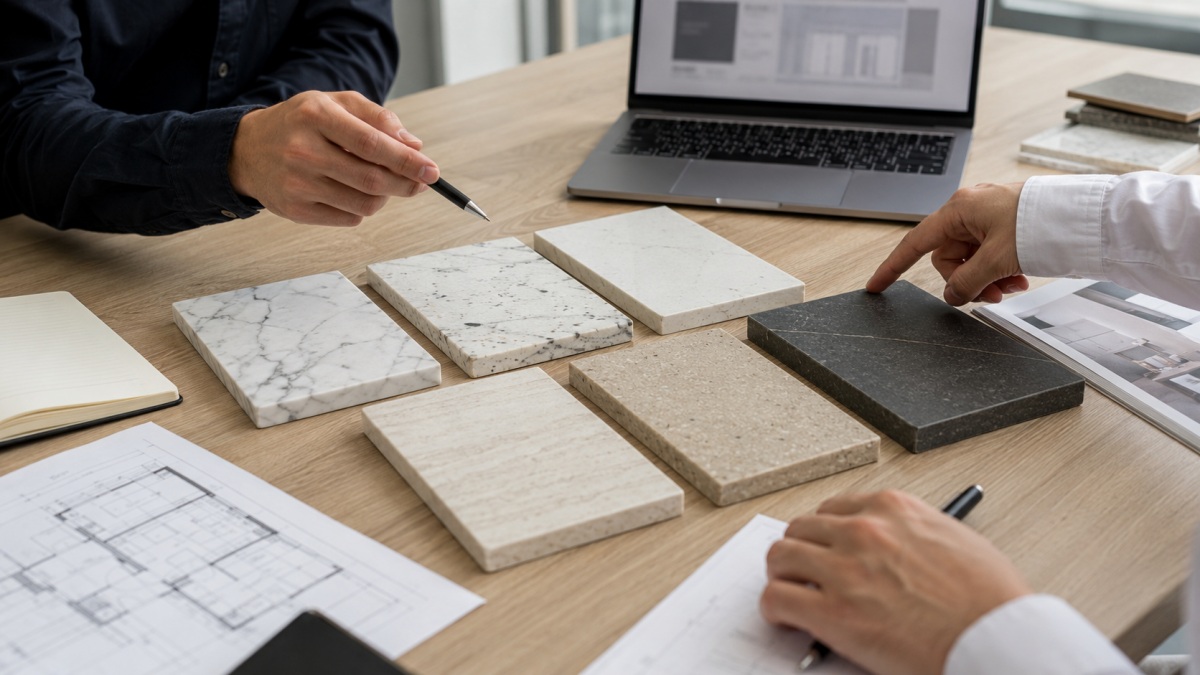 International stone project supply discussion with samples drawings and packing details